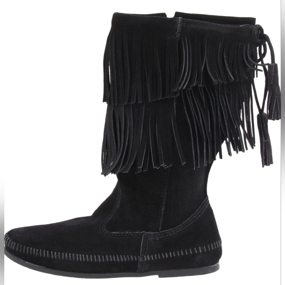 Calf Hi 2-Layer Fringe Boot By Minnetonka - image 3